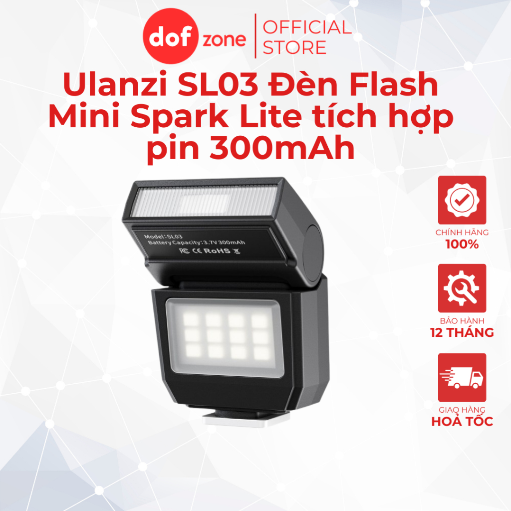 Ulanzi SL03 Đèn Flash Mini Spark Lite tích hợp pin 300mAh - Chính Hãng