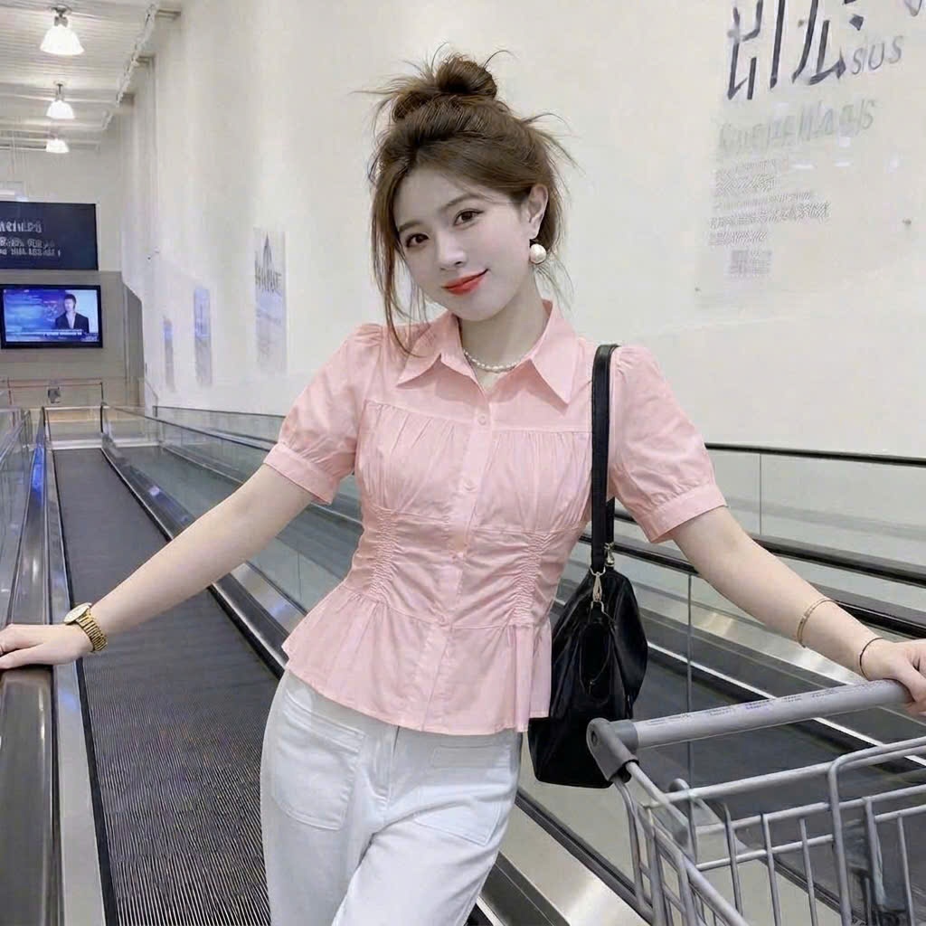 Sơ Mi Nữ Rút Eo Trẻ Trung Mã H2, Áo Sơ Mi Nữ Chất Thô Mềm Mát Phù Hợp Mọi Lứa Tuổi Owan Boutique