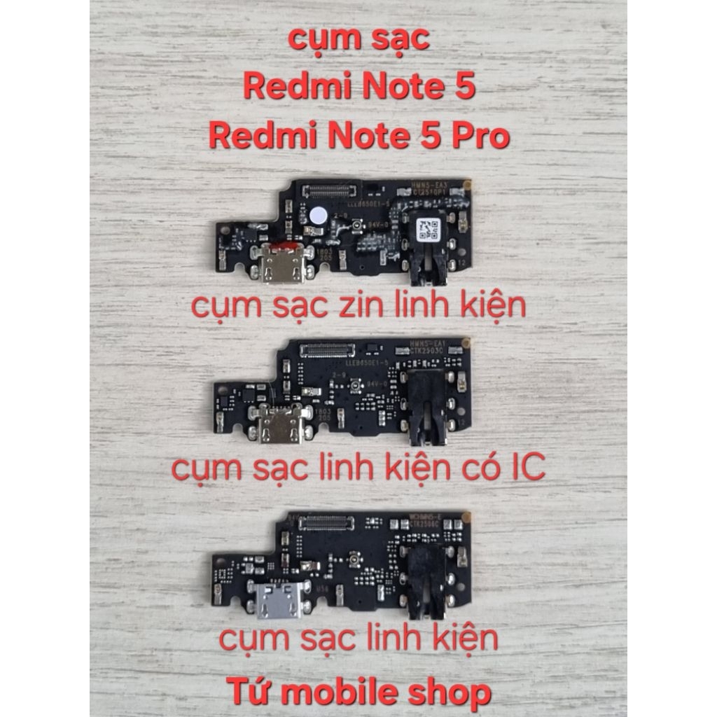 Cụm sạc Xiaomi Redmi Note 5 , Redmi Note 5 Pro (cụm sạc zin lk/cụm sạc lk có IC/cụm sạc lk)