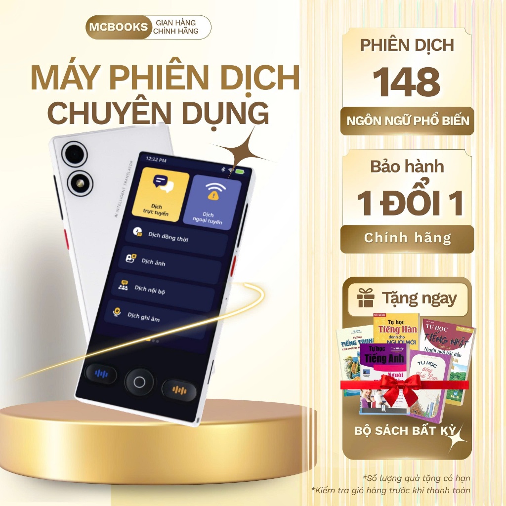 Máy Phiên Dịch AI Translator M16 – Dịch 148 Ngôn Ngữ, Dịch Giọng Nói, Dịch Ảnh, Màn Hình Cảm Ứng - T