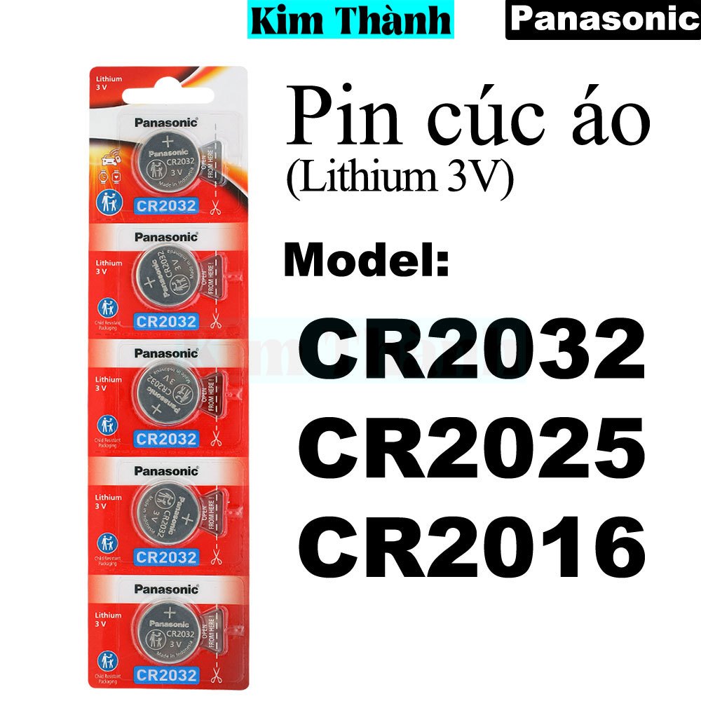 Pin Cúc Áo Panasonic CR2032,CR2025,CR2016,Lithium 3V,pin đồng hồ,cmos