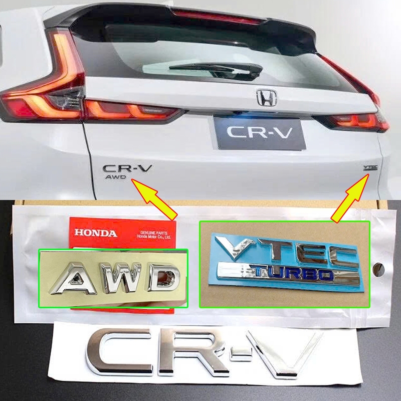 Chữ Nổi CRV AWD VTECTUBRO Dán Sau Xe CRV 2023 2024 2025 2026 - Bộ Tem Chữ CRV AWD VTECTUBRO