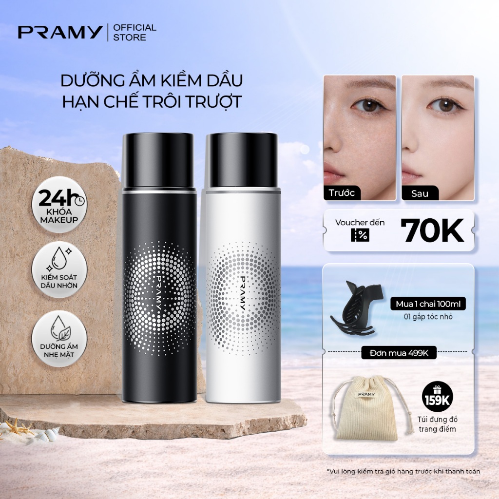 [KOL] PRAMY Xịt Khoá Trang Điểm Giữ Lớp Makeup Lâu Trôi Kiềm Dầu Dưỡng Ẩm Setting Spray 100ml