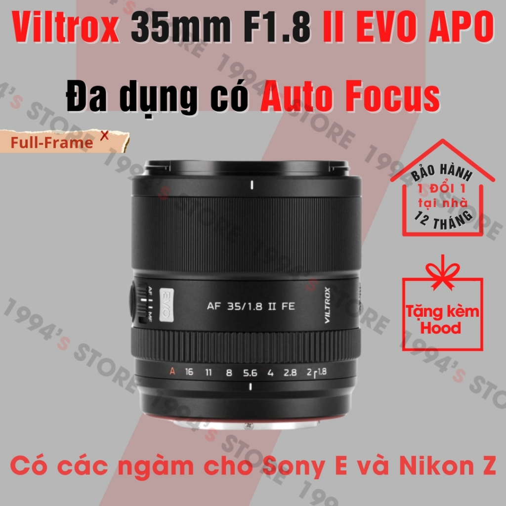 Ống kính Viltrox AF 35mm F1.8 Mark II EVO APO - Lens đa dụng có Auto Focus for Full-Frame dành cho S
