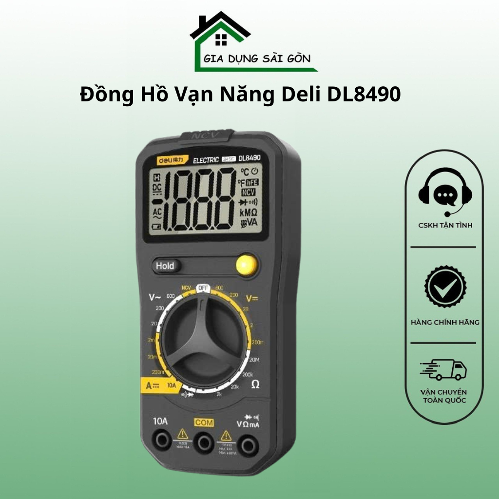 Đồng Hồ Vạn Năng Deli DL8490 – Đo Chính Xác, Dễ Dùng, Giá Tốt-GDSGMALL