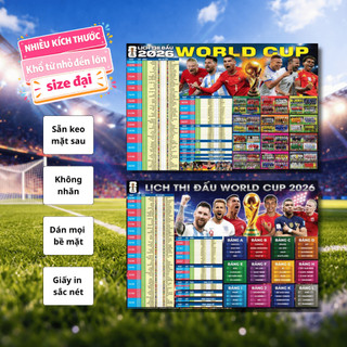 Decal Lịch Thi Đấu World Cup 2026 - 48 Đội - Nhiều Kích Thước (Có Size Đại)