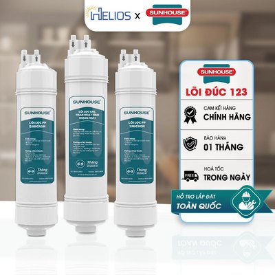 Bộ 3 Lõi Lọc Thô Số 123 Dạng Đúc Nối Nhanh Chính Hãng Sunhouse (SHA8818K, SHA8878KV, SHA8879K,...)