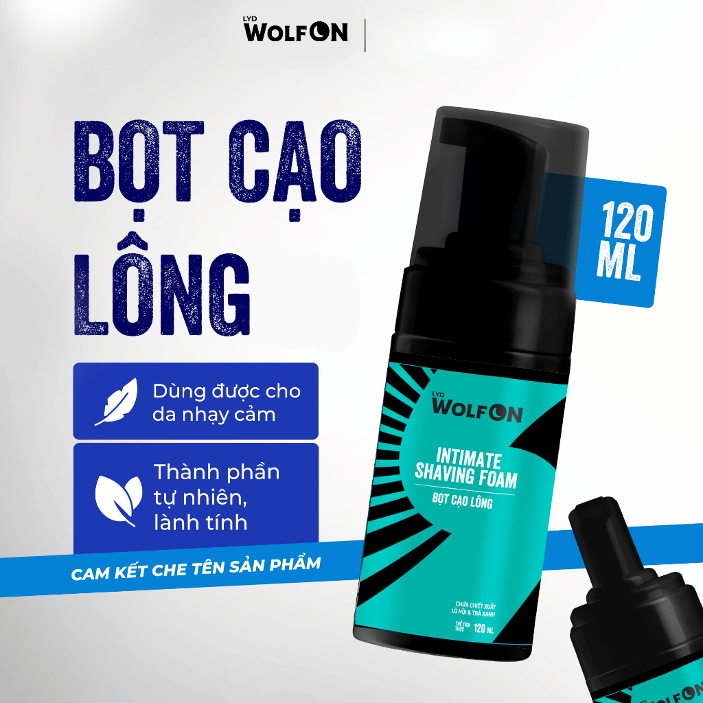 Bọt Cạo Lông LYD Wolf On, Unisex, Chăm Sóc Vùng Kín, An Toàn Cho Niêm Mạc Chai 120ml