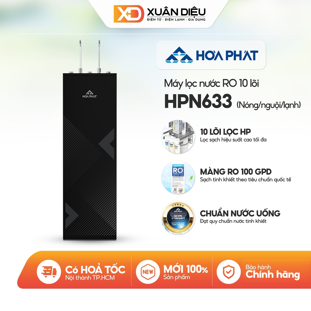 Máy lọc nước RO nóng nguội lạnh Hòa Phát HPN633