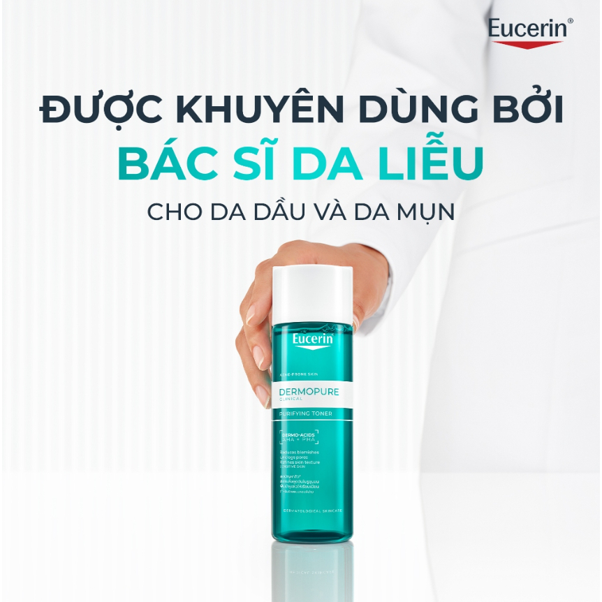 Toner Eucerin Dành Cho Da Nhờn Mụn 200ml - Dermopure Clinical Purifying Toner