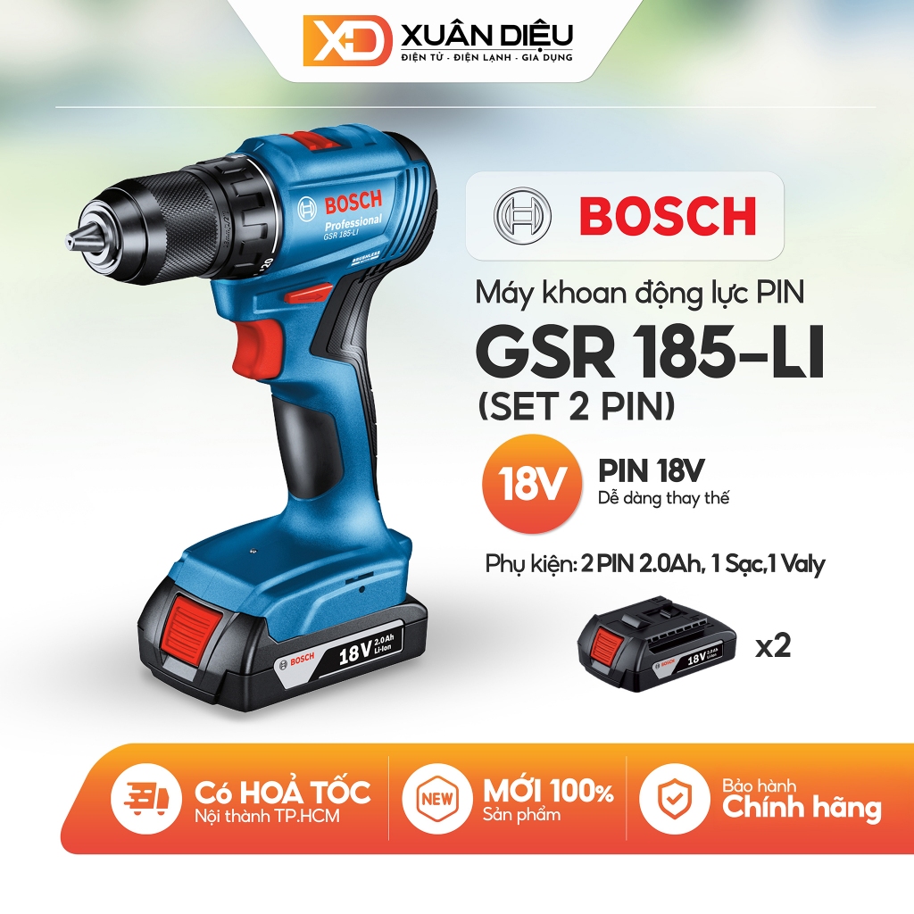 Máy Khoan Vặn Vít Pin BOSCH GSR 185-LI