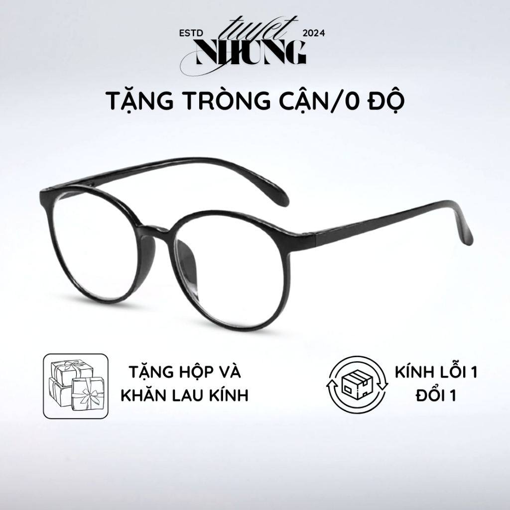 Kính cận thị có độ Tuyết Nhung chống ánh sáng xanh, gọng nhựa tròn, giành cho học sinh, sinh viên gọng nhựa - Mã Z2110 | BigBuy360 - bigbuy360.vn