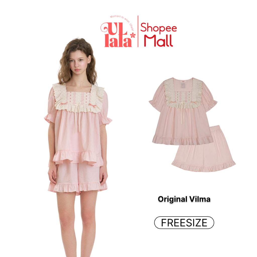 Ullala Pajamas Vilma Bộ ngủ mặc nhà nữ ngắn tay Freesize