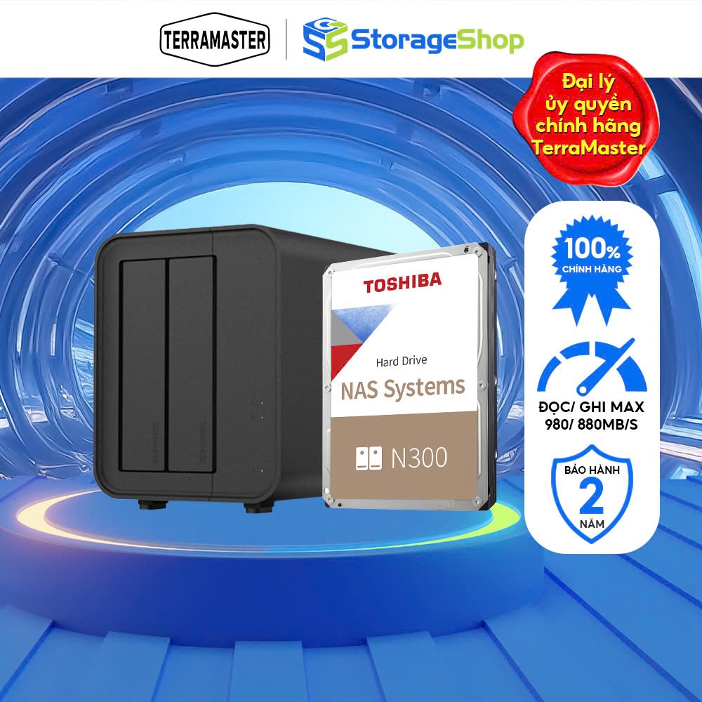 Combo bộ thiết bị lưu trữ DAS TerraMaster D5 Hybrid + 1 ổ cứng HDD Toshiba NAS N300 - Storage Shop