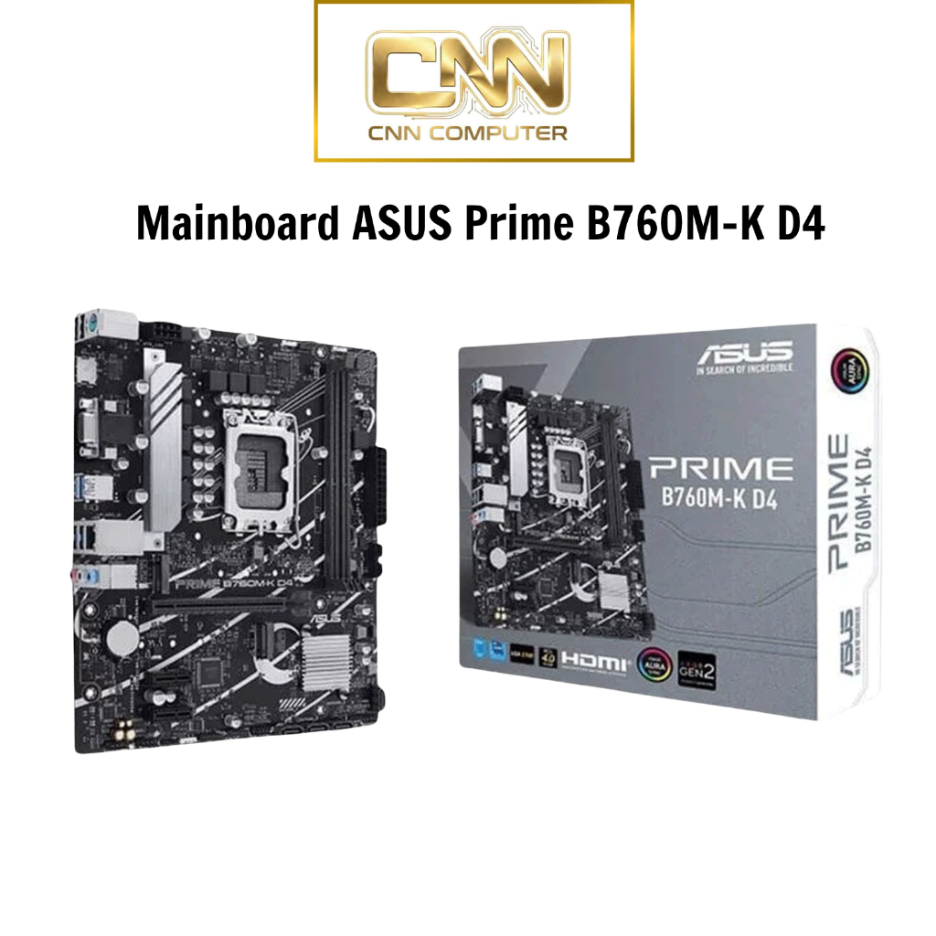 Mainboard ASUS Prime B760M-K D4, Main Intel B760, Socket LGA1700, PC Gaming & Văn Phòng