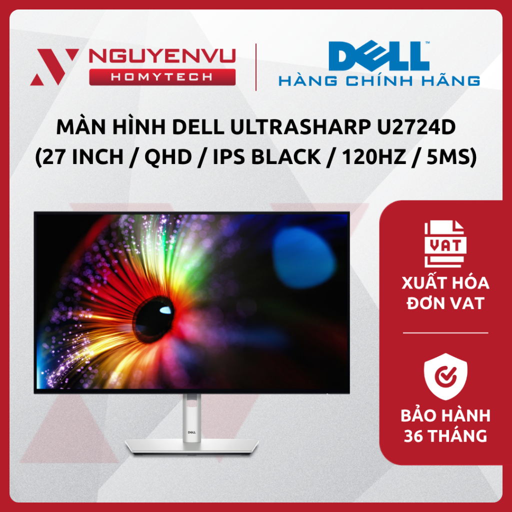 [Full VAT] Màn hình Dell UltraSharp U2724D - 27 inch - QHD - IPS Black - 120Hz - CHÍNH HÃNG