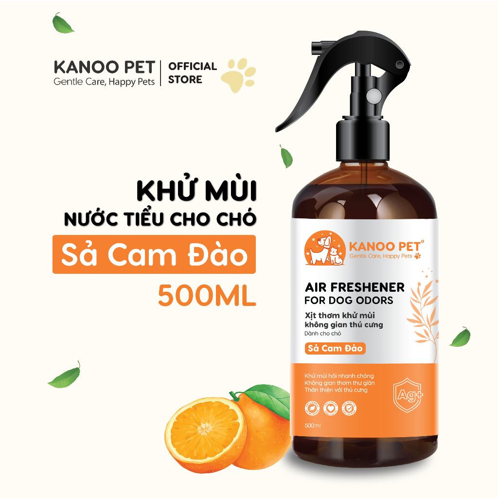 Xịt khử mùi nước tiểu cho chó Kanoo Pet - Sả Cam Đào 500ml