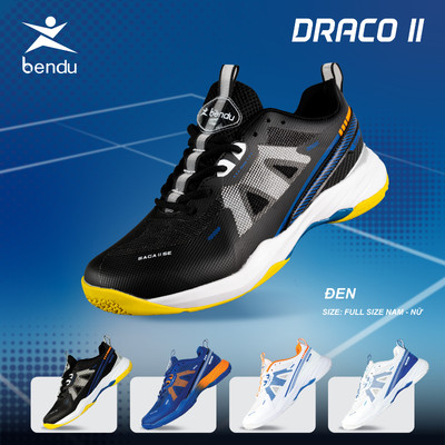 Giày Cầu Lông  BENDU DRACO II màu đen đủ size nam , nữ nhẹ thoáng khí Pickleball,  bảo hành 12 tháng