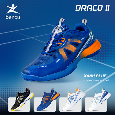 Giày Cầu Lông  BENDU DRACO II màu xanh blue đủ size nam , nữ nhẹ thoáng khí Pickleball,  bảo hành 12 tháng