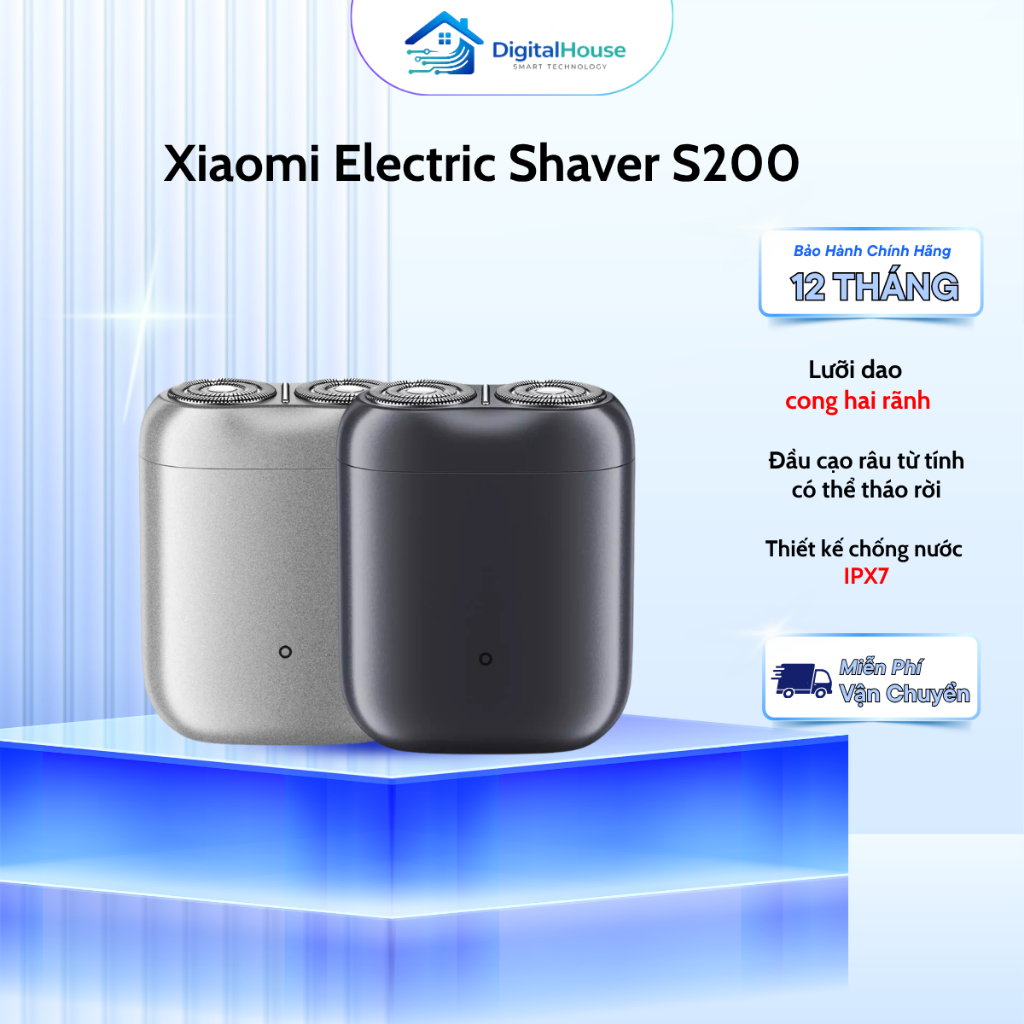 Máy Cạo Râu Điện Xiaomi Electric Shaver S200 Nhỏ Gọn, Cảm Biến Thông Minh - Bảo Hành 12 Tháng