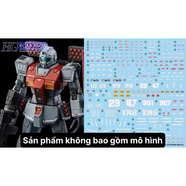 [Ghost] Decal/Đề can nước mô hình Gundam HG GTO GM Shoulder Cannon/Missile Pod