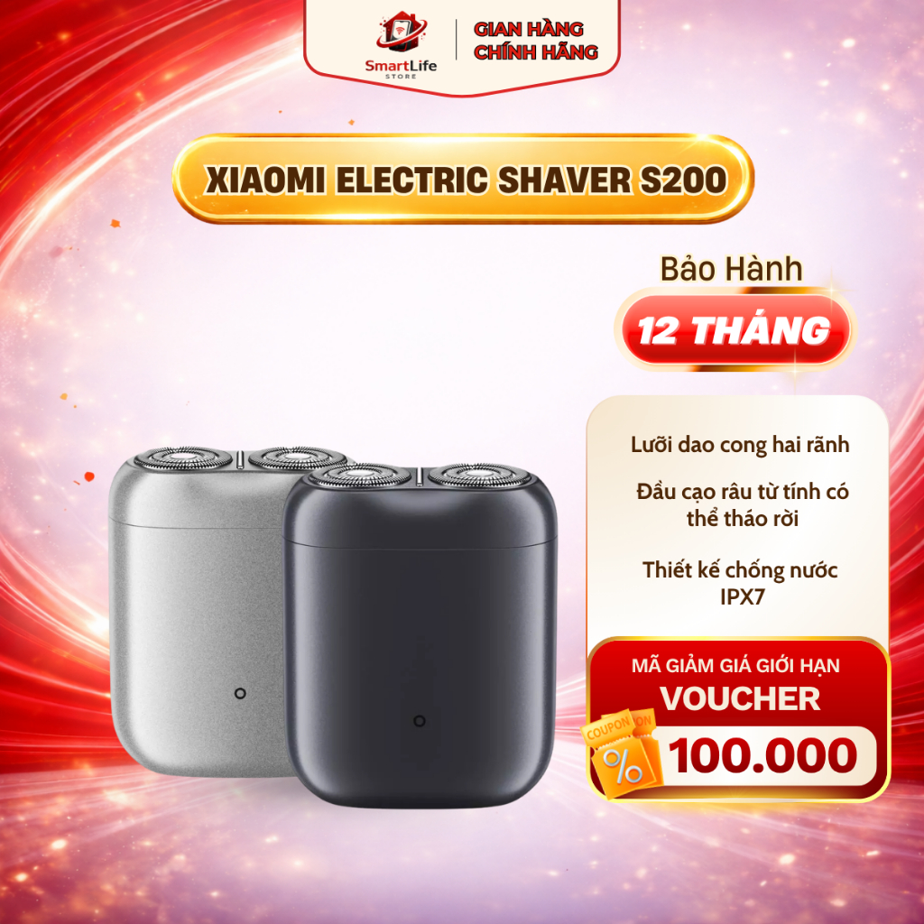 Máy cạo râu điện Xiaomi Electric Shaver S200 kháng nước - Bảo Hành 12 Tháng