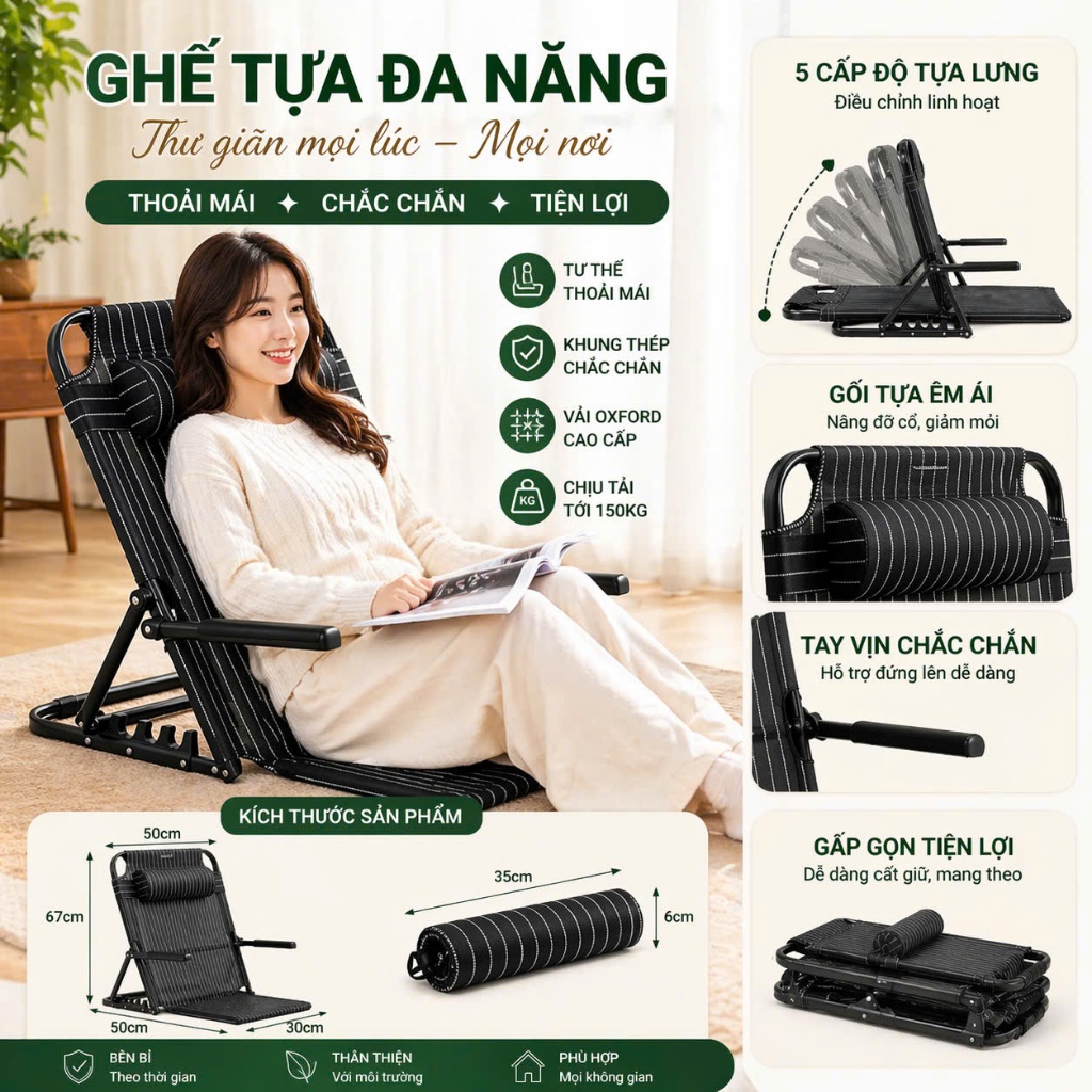 Ghế bệt tựa lưng thư giãn D104