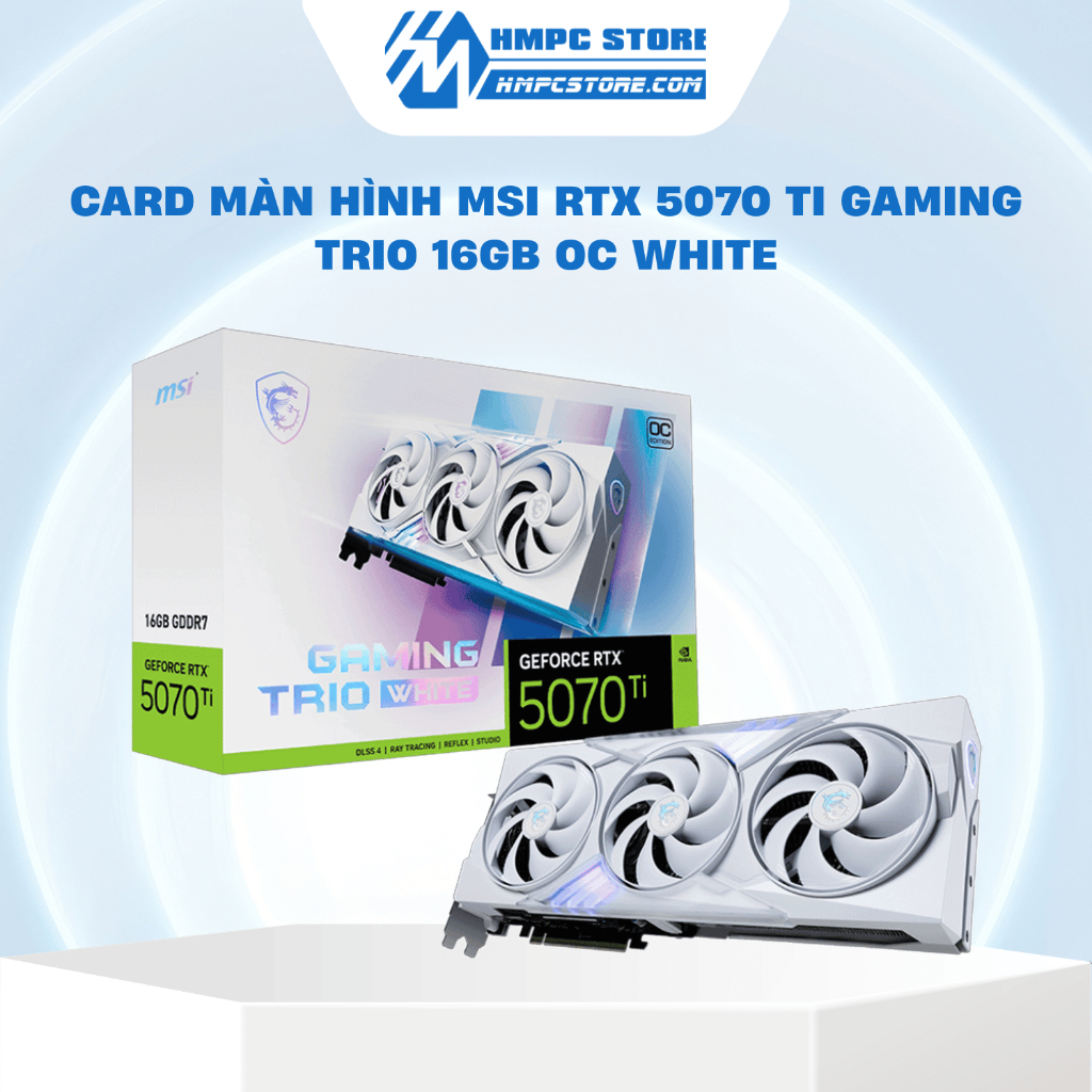 Card màn hình MSI RTX 5070 TI GAMING TRIO 16GB OC WHITE | Bảo hành 36 tháng