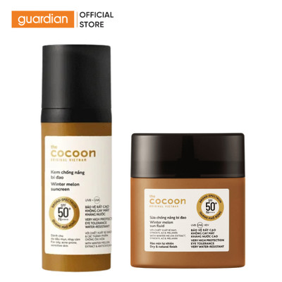 Combo Kem Chống Nắng & Sữa Chống Nắng Bí Đao Quang Phổ Rộng Cocoon Winter Melon Sunscreen 50ml