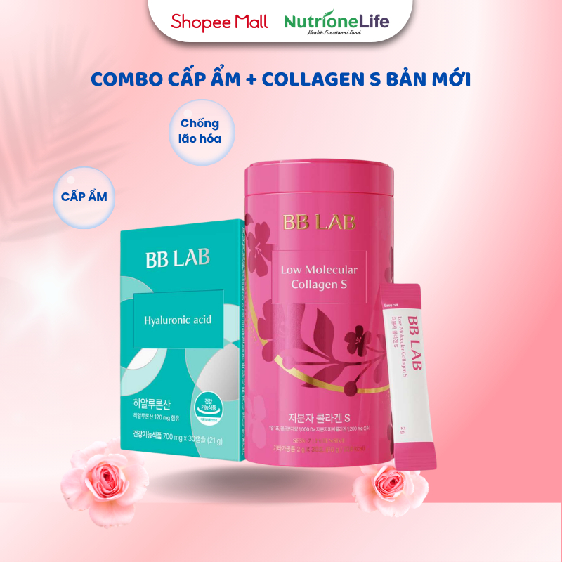 Combo Viên Uống Cấp Ẩm Và Bột Uống Collagen BBLAB Căng Bóng, Dưỡng Ẩm Da, Chống Lão Hóa, Giảm Nếp Nh