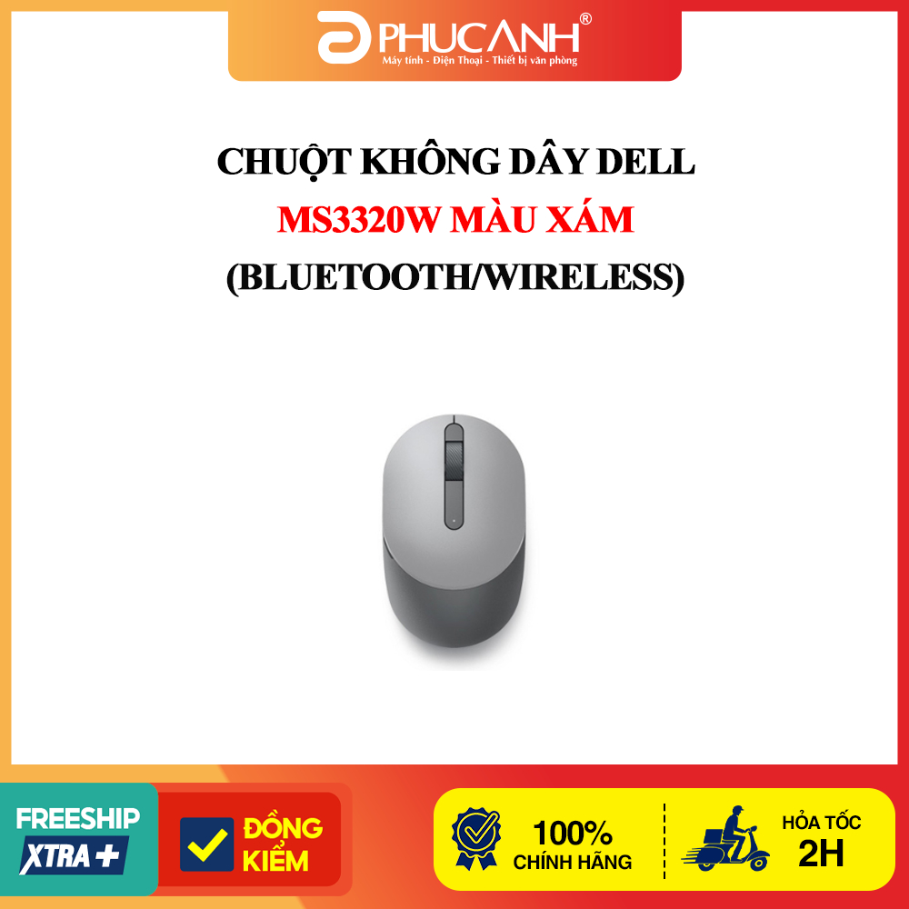 Chuột không dây Dell MS3320W Màu Xám (Bluetooth/Wireless)