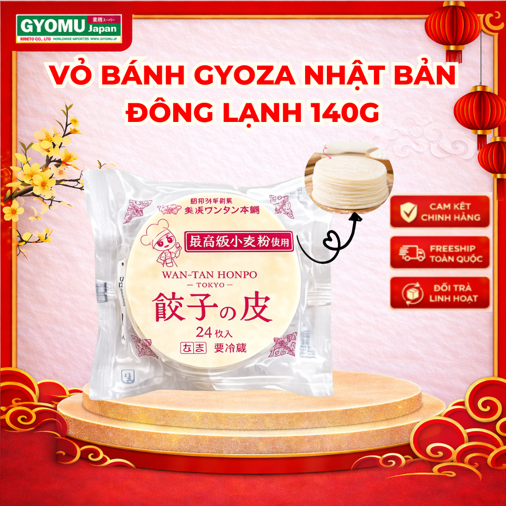 (HÀNG ĐÔNG - SALE DATE 10/6/2026) Vỏ bánh há cảo Gyoza No Kawa TOKYO WANTAN 140g - GYOMU JAPAN