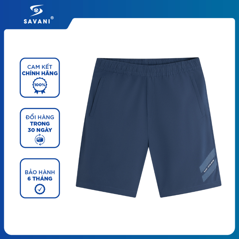 Quần Short Gió Nam Cạp Chun SAVANI, Chất Vải Gió Không Nhăn, Dễ Dàng Vận Động MSGC015S6