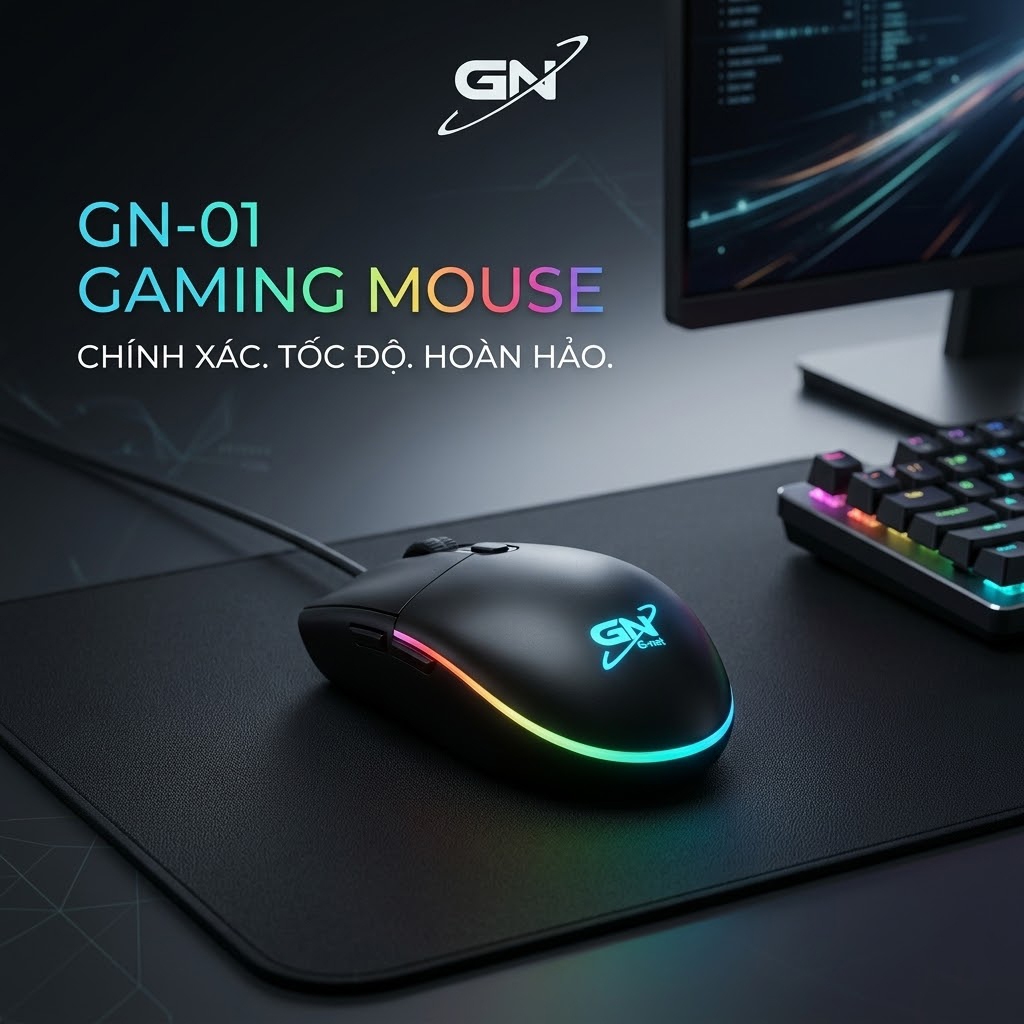 Chuột gaming g-net gm103 thanh lý giá rẻ led rgb 8 nút dpi cao switch huano dùng mượt cho game thủ