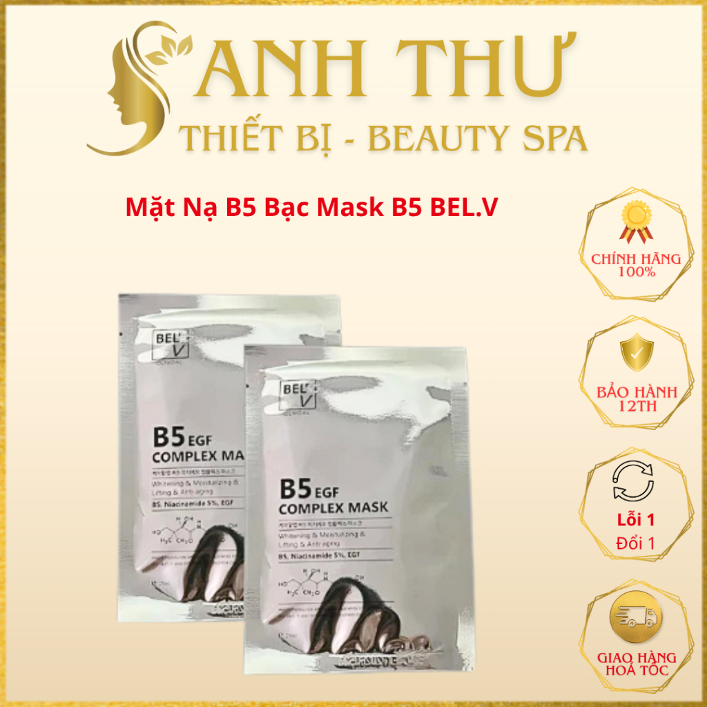 Mặt Nạ B5 Bạc Mask B5 BEL.V B5 Niacinamide EGF | Complex Mask Hỗ Trợ Cấp Ẩm Phục Hồi Da Trắng Sáng