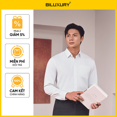 Áo Sơ Mi Nam Dài Tay Trắng 1SMDB600TRK Biluxury For BOSS Chống Nhăn Kháng Khuẩn