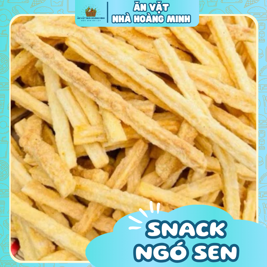 Snack ngó sen ăn vặt giòn tan, bim bim ngó sen thơm ngon, đồ ăn vặt cổng trưởng