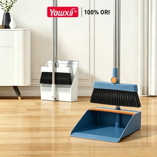 YOWXll Bộ chổi quét nhà gấp gọn thông minh kèm hót rác cán dài 2 trong 1 đa năng. xoay 180 độ