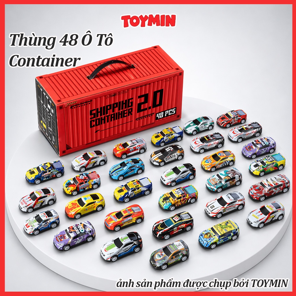 Mô Hình Xe Thể Thao 48 Xe Bằng Hợp Kim Chiếc Chạy Đà Đường Đua Trong Hộp Đựng Hình Containner