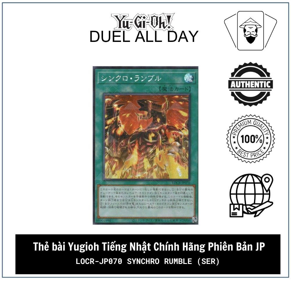 Thẻ bài Yugioh Tiếng Nhật Chính Hãng Phiên Bản JP: LOCR-JP070 Synchro Rumble (SER)