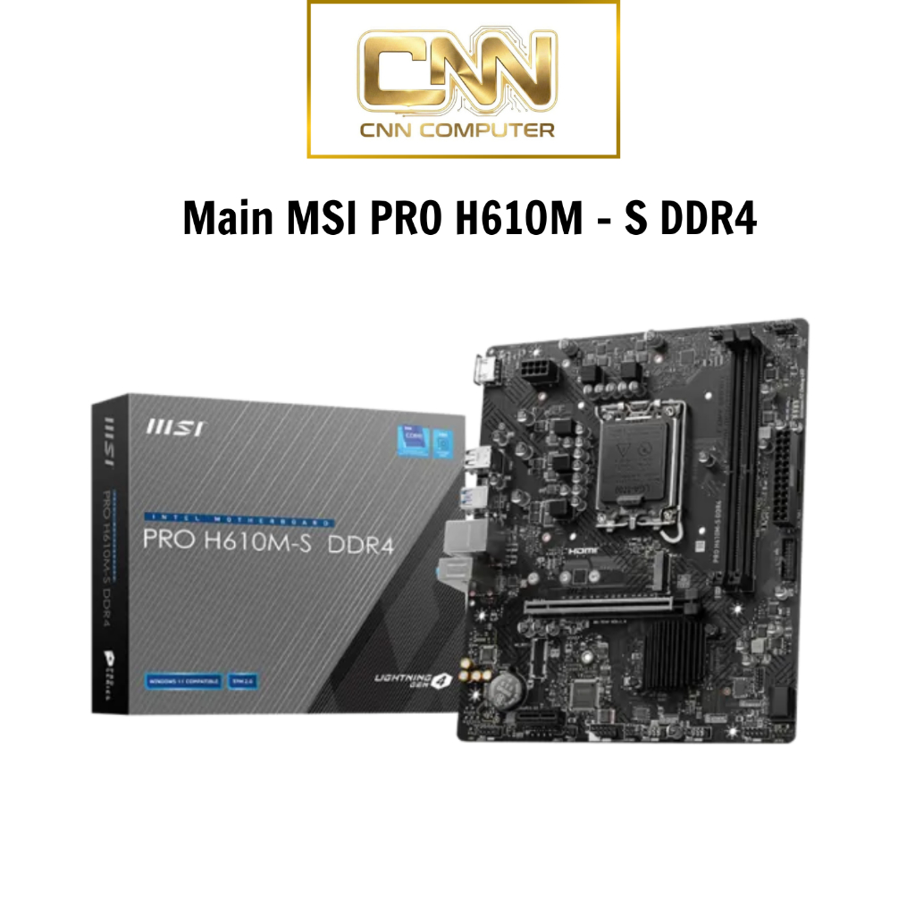 Mainboard MSI PRO H610M-S DDR4, Main Intel H610, Socket LGA1700, PC Văn Phòng
