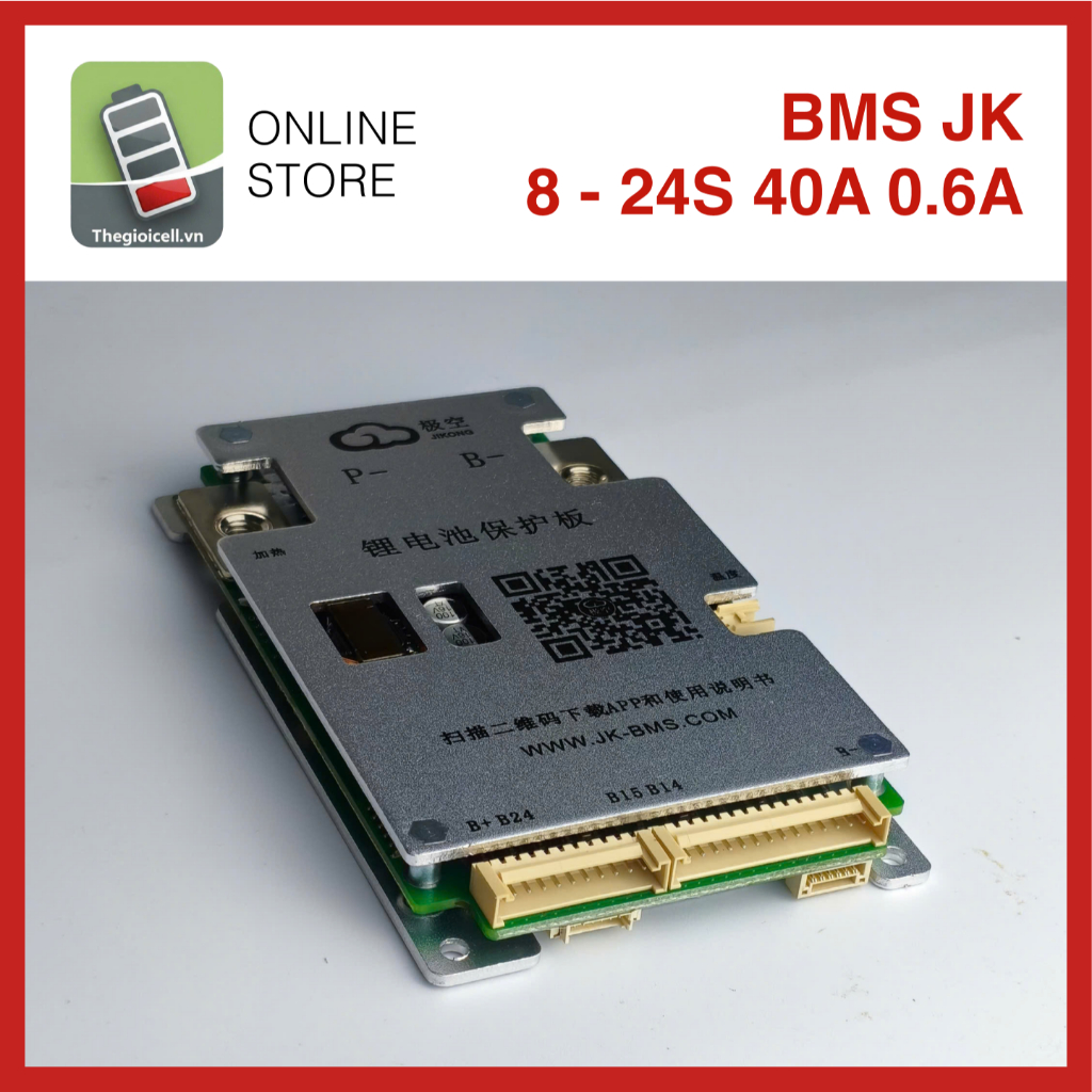 JK BMS, Mạch BMS Bảo Vệ JK - Pin 8 - 24S - Cân Bằng Chủ Động 0.6A - Xả 40A (max 60A) - Có Bluetooth