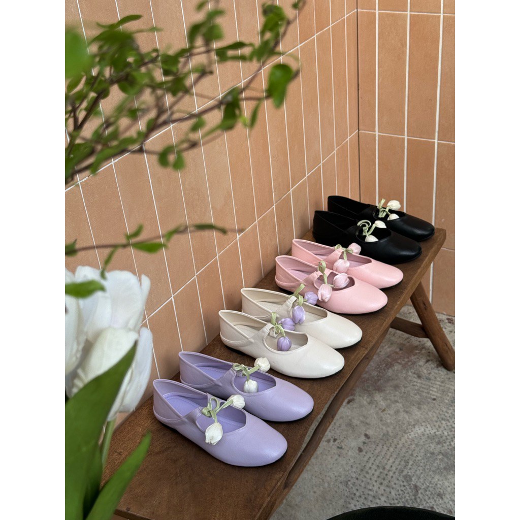 GIÀY BÚP BÊ NAGASHOES ĐÍNH HOA TULIP NAB123