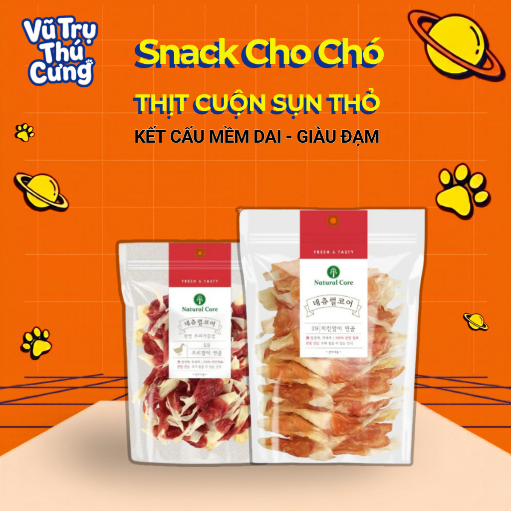 Snack Cho Chó - Thịt Cuộn Sụn Thỏ Natural Core