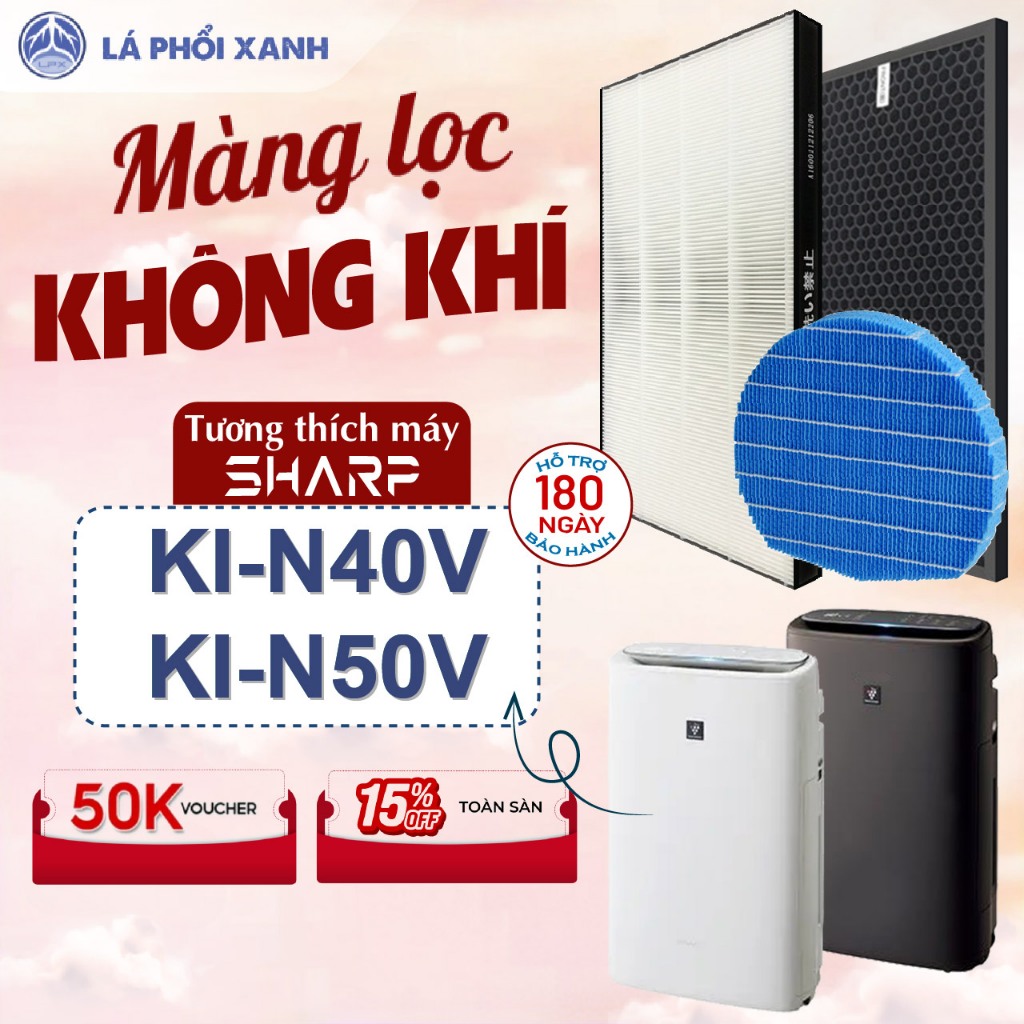 Màng lọc tương thích cho máy Sharp KI-N40V-W KI-N40V-H KI-N50V-W KIN50V-H - Màng lọc không khí chất 