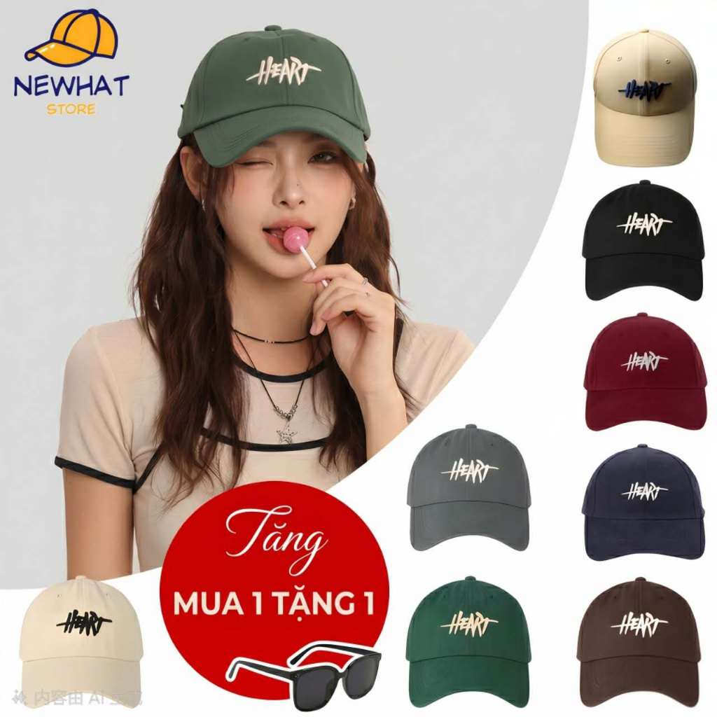 Mũ Lưỡi Trai Vương Nhất Bác [ZHUZHU]: Lòng Sâu Cho Đầu To, Vành Rộng Hack Mặt Nhỏ, Cotton [HEART]