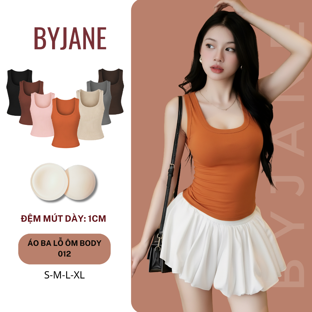 ( KÈM MÚT) Áo ba lỗ nữ cotton mát BYJANE ( Từ 39kg-62Kg) áo 2 dây bản to, áo tanktop co dãn 4 chiều phù hợp đi tập-012 | BigBuy360 - bigbuy360.vn