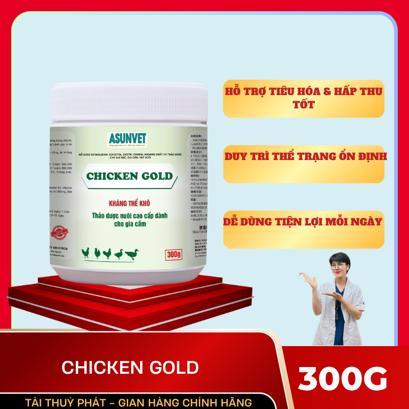 Thảo dược tăng đề kháng cho gà CHICKEN GOLD 300g - KT300
