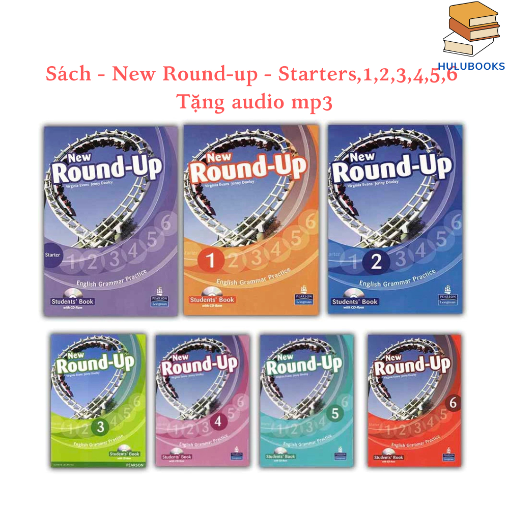 Sách - New Round-up - Starters,1,2,3,4,5,6 - Bản in lazer đẹp nét, Tặng audio mp3
