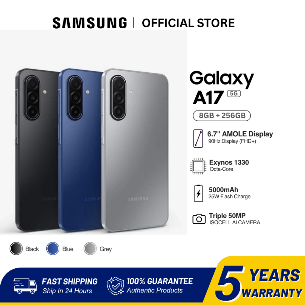 Samsung Galaxy A17 5G 8GB+256GB | Màn hình AMOLED 6.7" | Kháng nước IP54 | Hiệu năng mượt mà, ổn địn